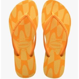 Havaianas Summer Sandals Women Caja Yellow Size US 8